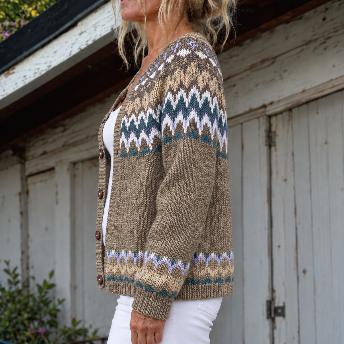 Corinne Earth-Tone Heritage Cardigan