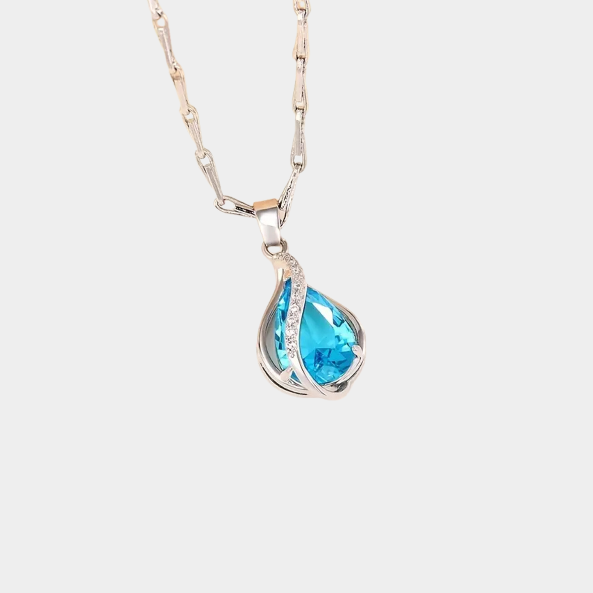 Marina Blue Teardrop Pendant Necklace