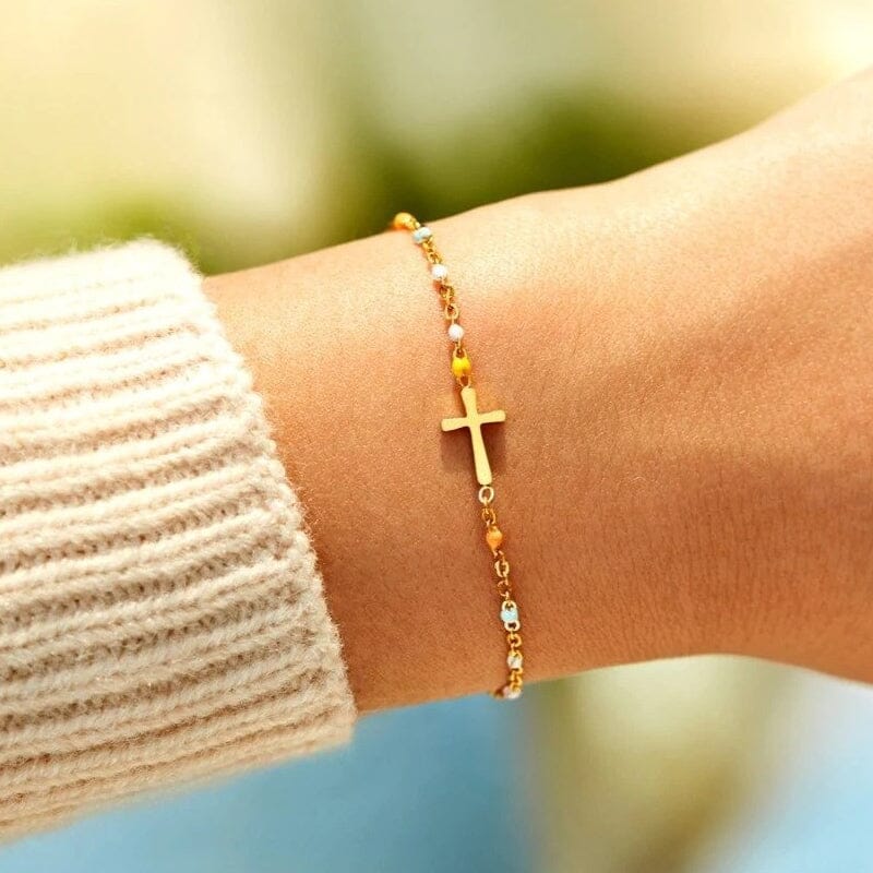 Grace Color-Accent Cross Bracelet