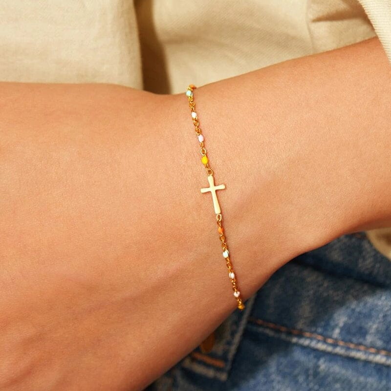 Grace Color-Accent Cross Bracelet