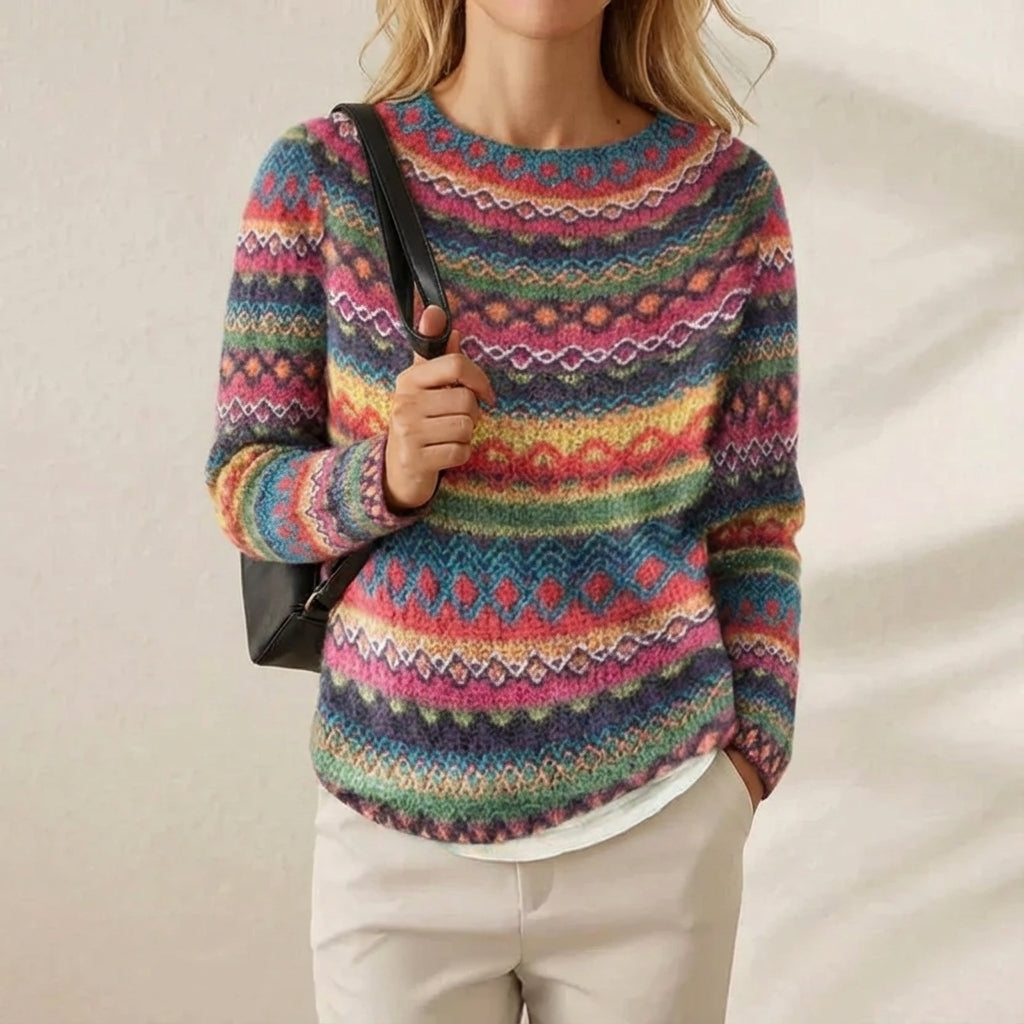 Freya Rainbow Fair Isle Cotton Sweater