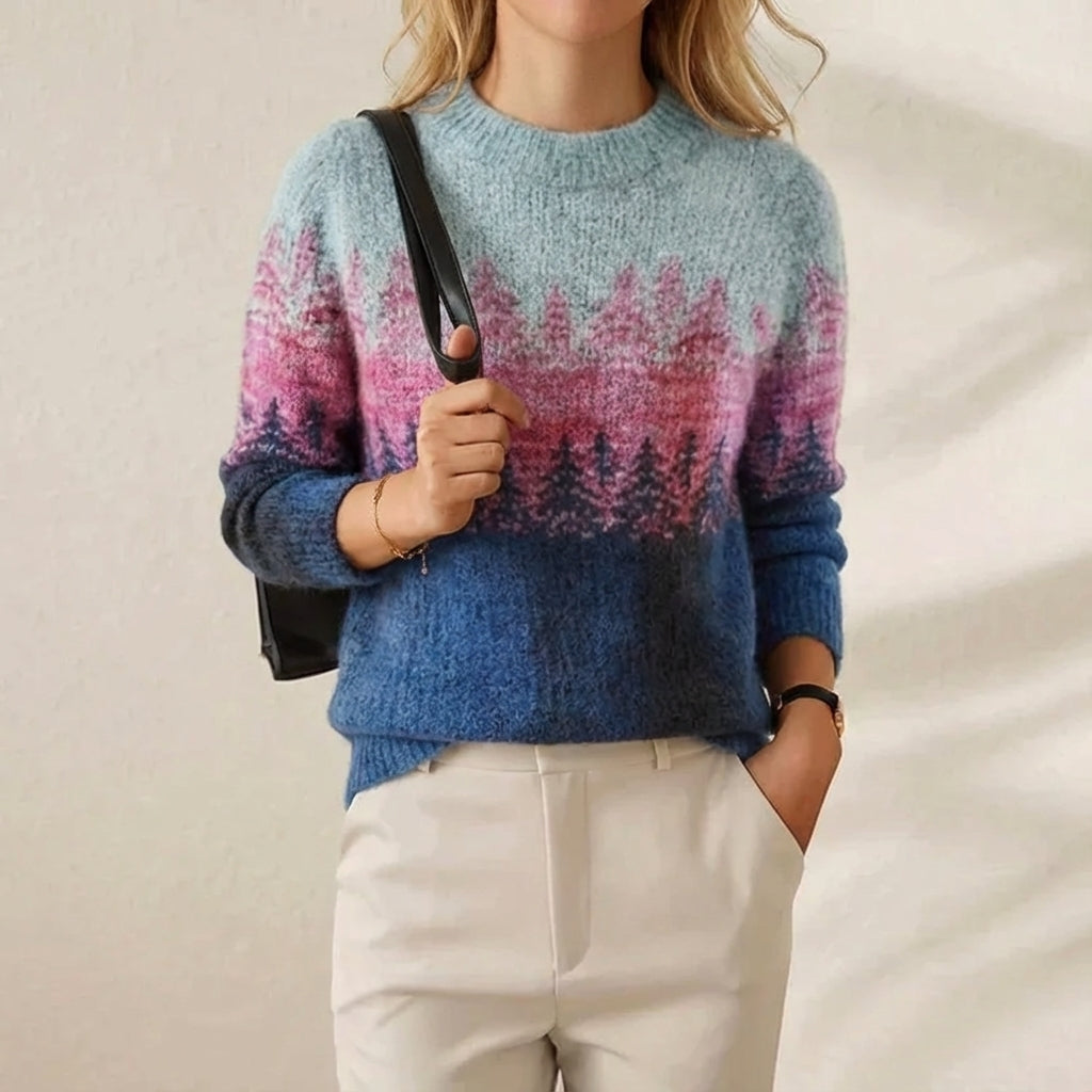 Nora Pink Ombré Cotton Sweater