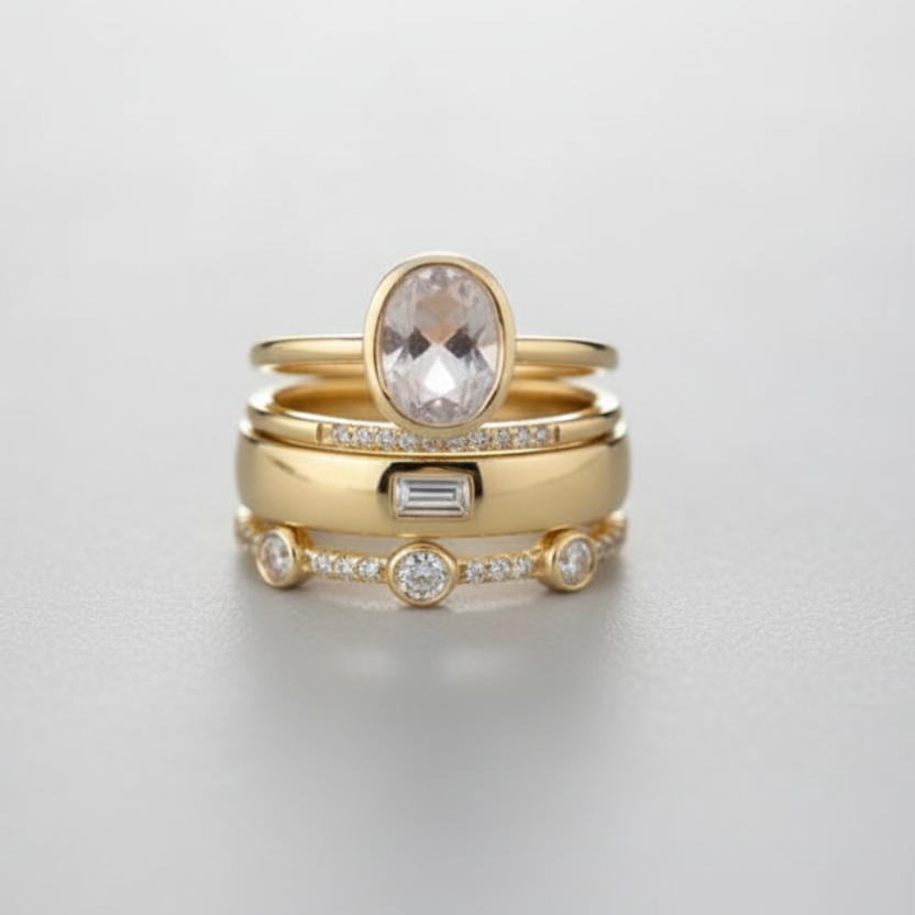Camille Mixed Stone Ring Set