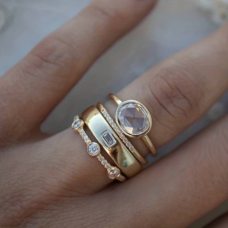 Camille Mixed Stone Ring Set