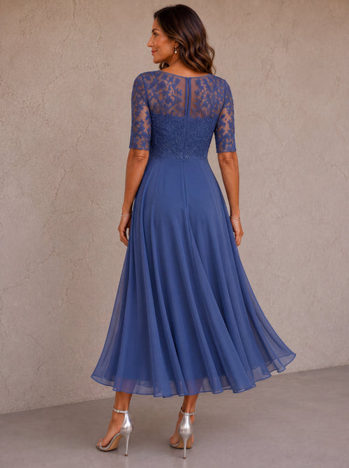Abella Embellished Lace & Chiffon Maxi Dress
