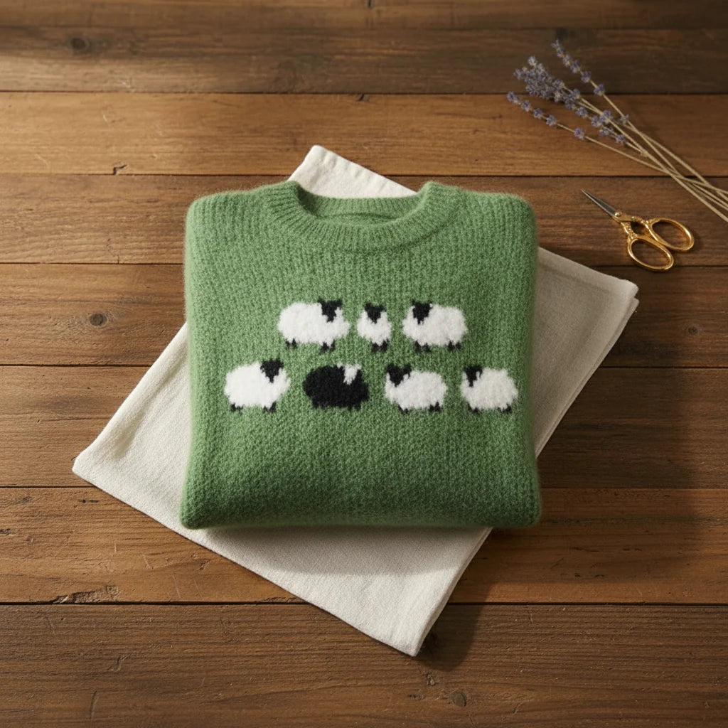 Bianka Sheep Motif Knit Sweater