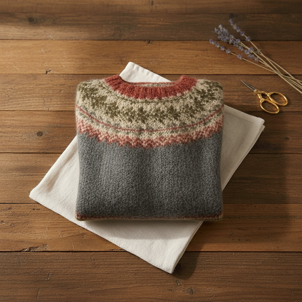Elva Mountain-Motif Cotton Sweater