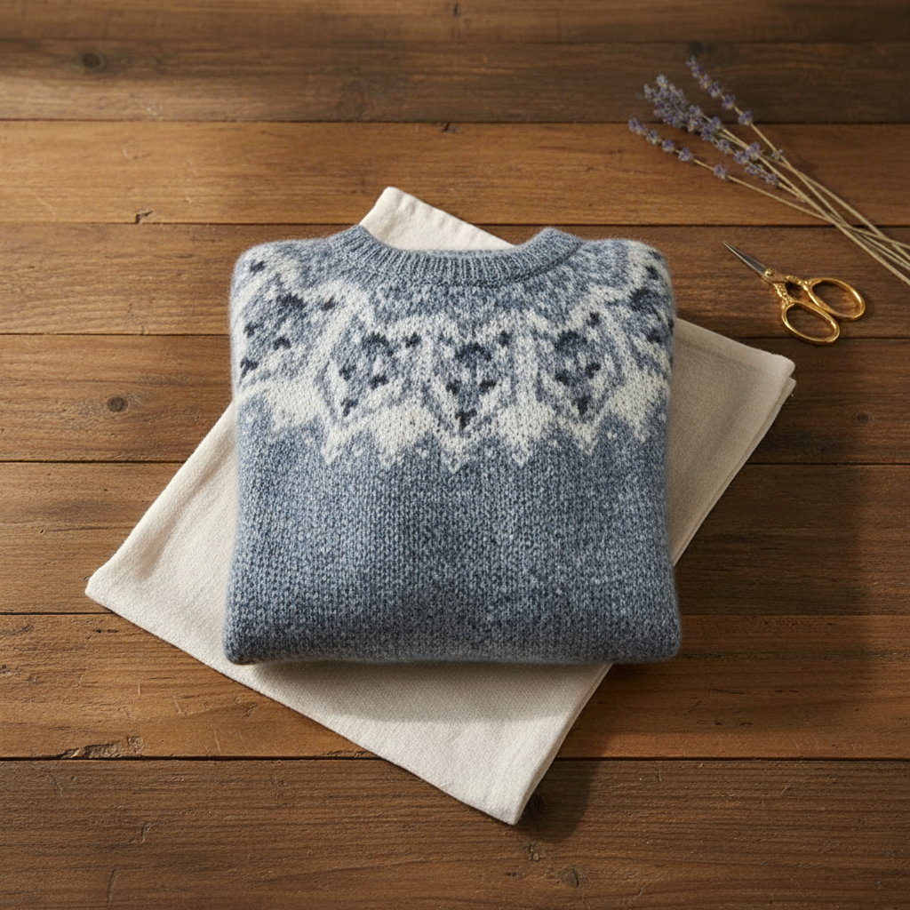 Runa Wolf-Motif Cotton Sweater