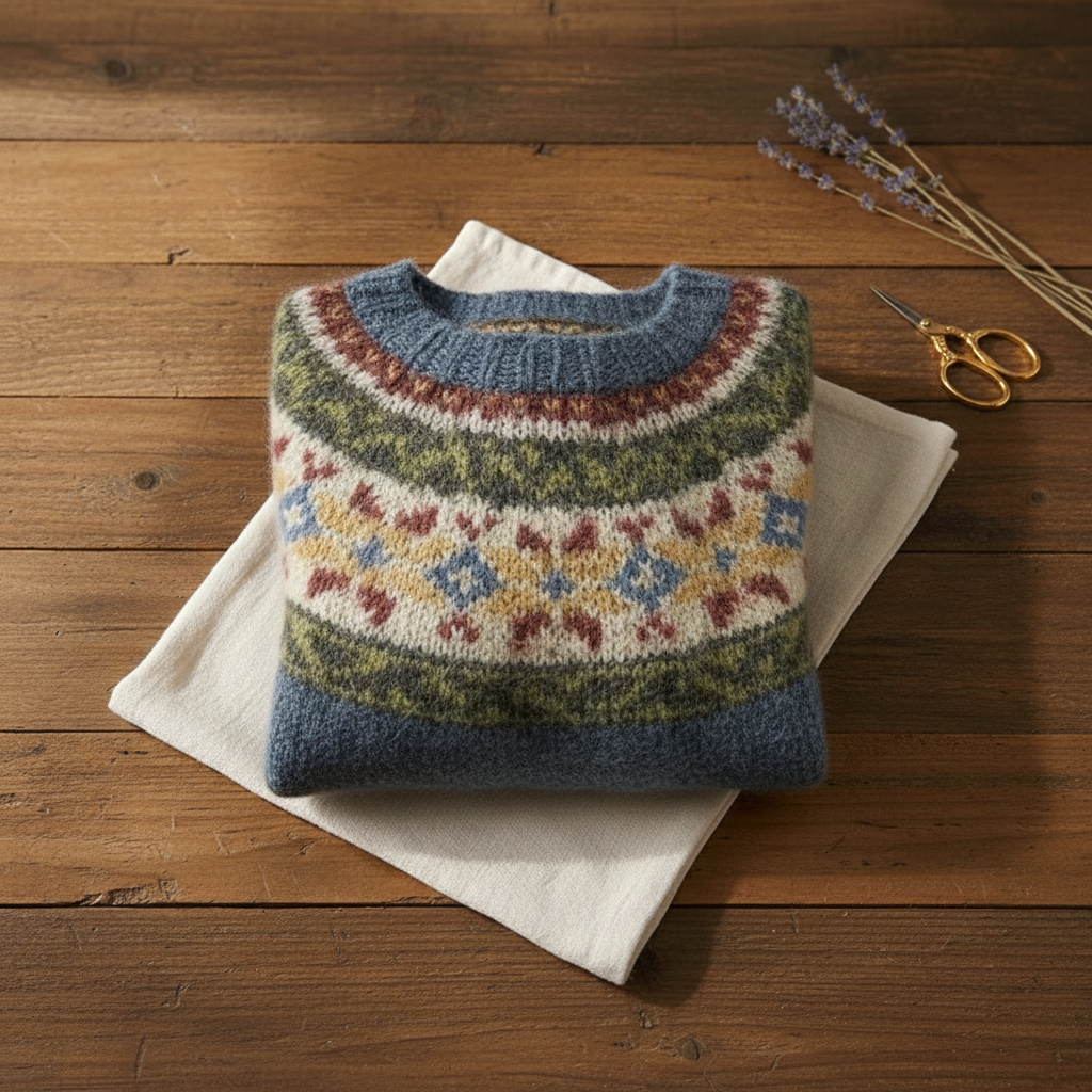 Elska Multicolor Fair Isle Cotton Sweater