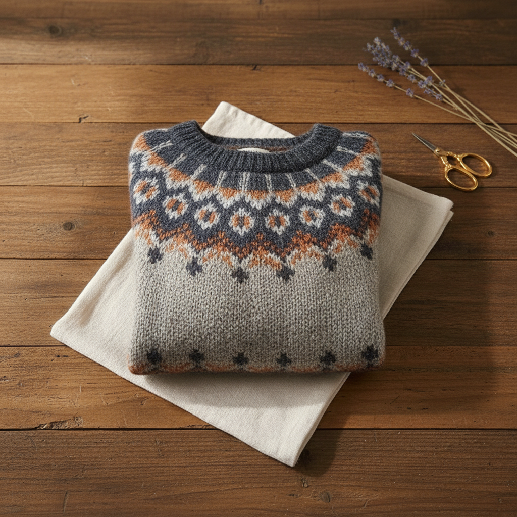 Hilda Geometric Nordic Cotton Sweater
