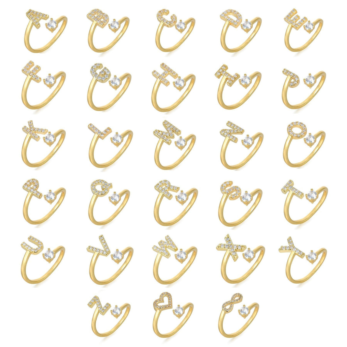 Isla Personalized Initial Ring