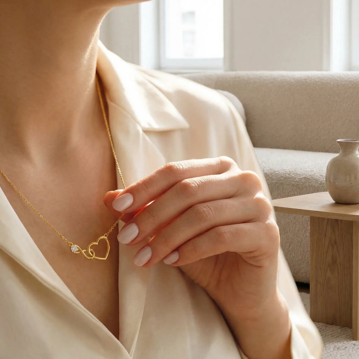 Lila Infinity Heart Necklace