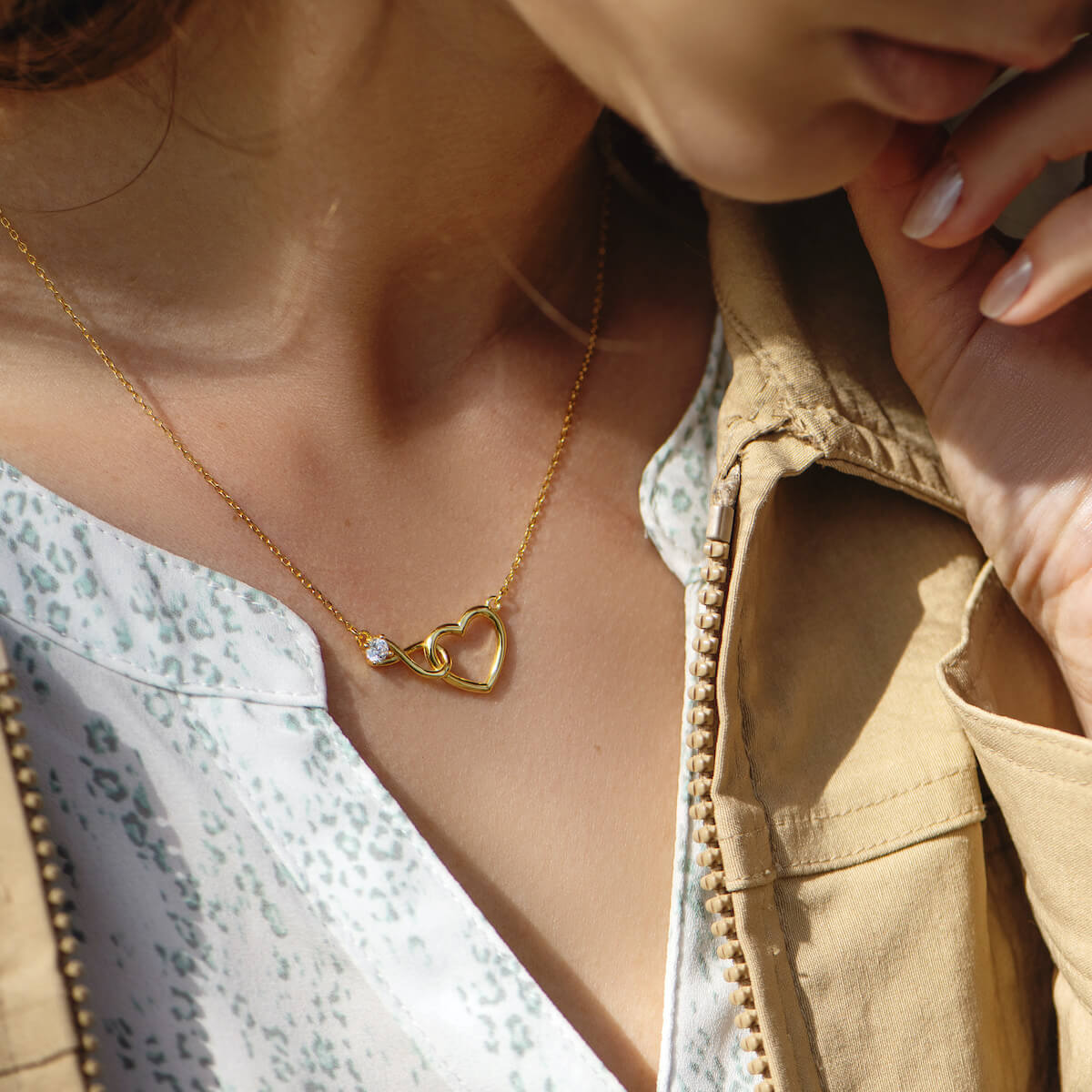 Lila Infinity Heart Necklace
