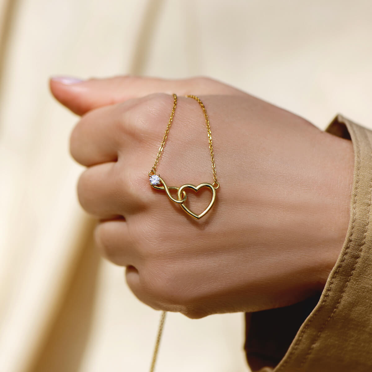 Lila Infinity Heart Necklace
