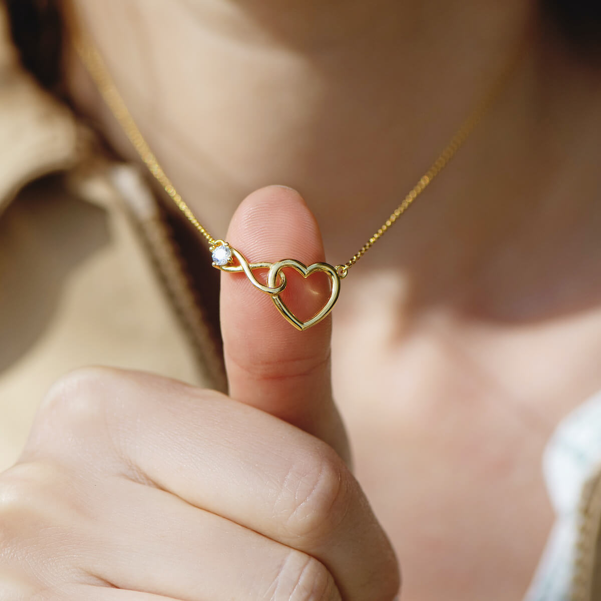 Lila Infinity Heart Necklace