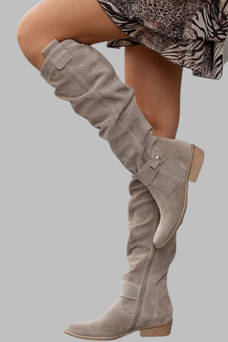 Janika Vintage Suede Knee-High Boots