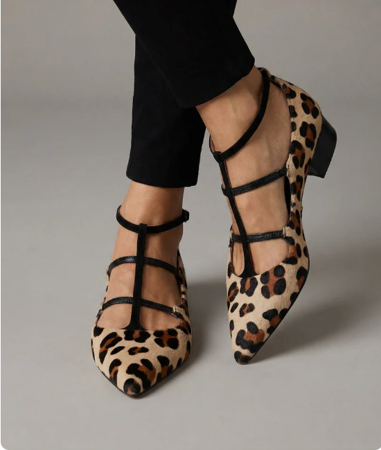 Bridget Leopard-Print Strappy Heels
