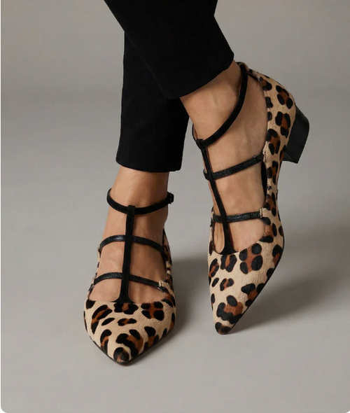 Bridget Leopard-Print Strappy Heels