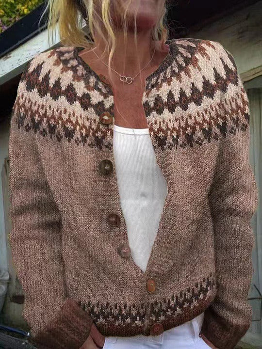 Aria Neutral Heritage Knit Cardigan