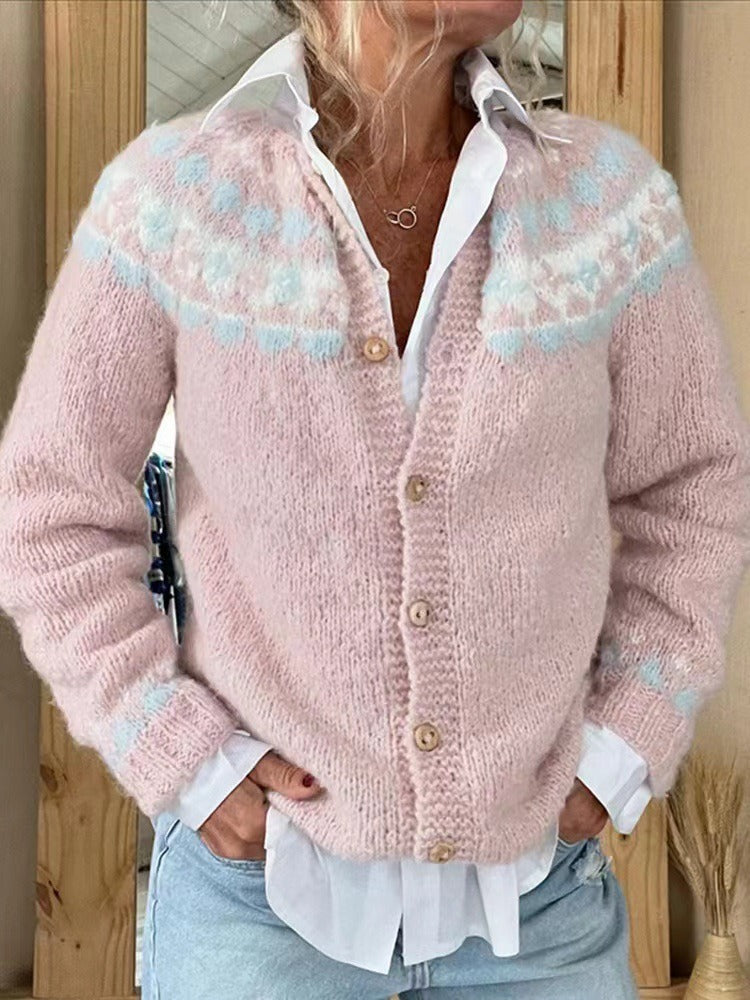 Sarah Pastel Pattern Knit Cardigan