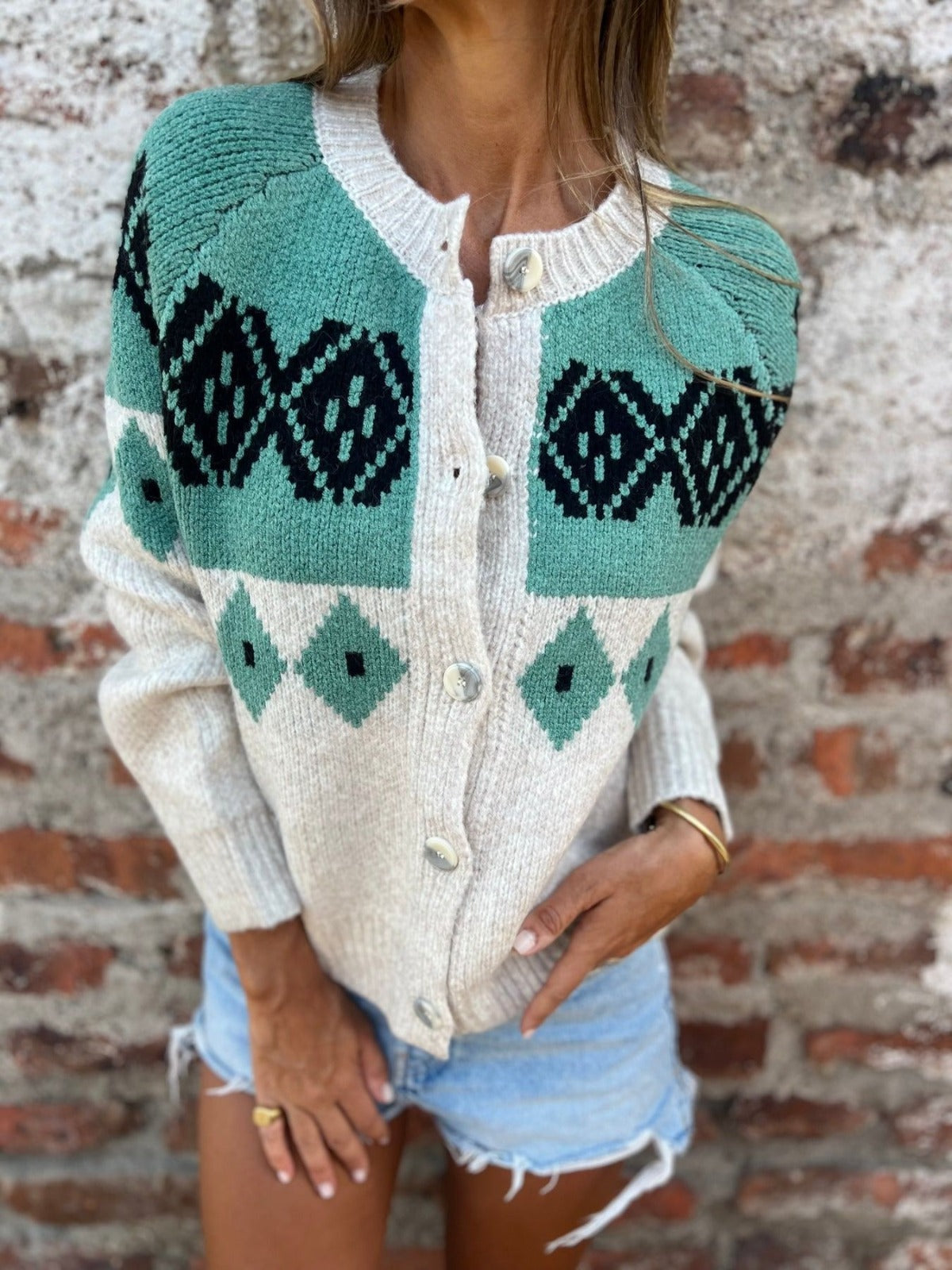 Alessia Graphic Knit Cardigan