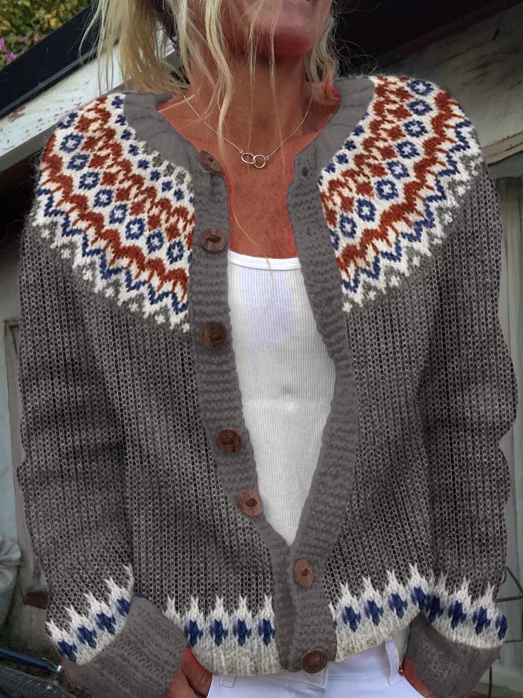 Gabriella Heritage Pattern Knit Cardigan