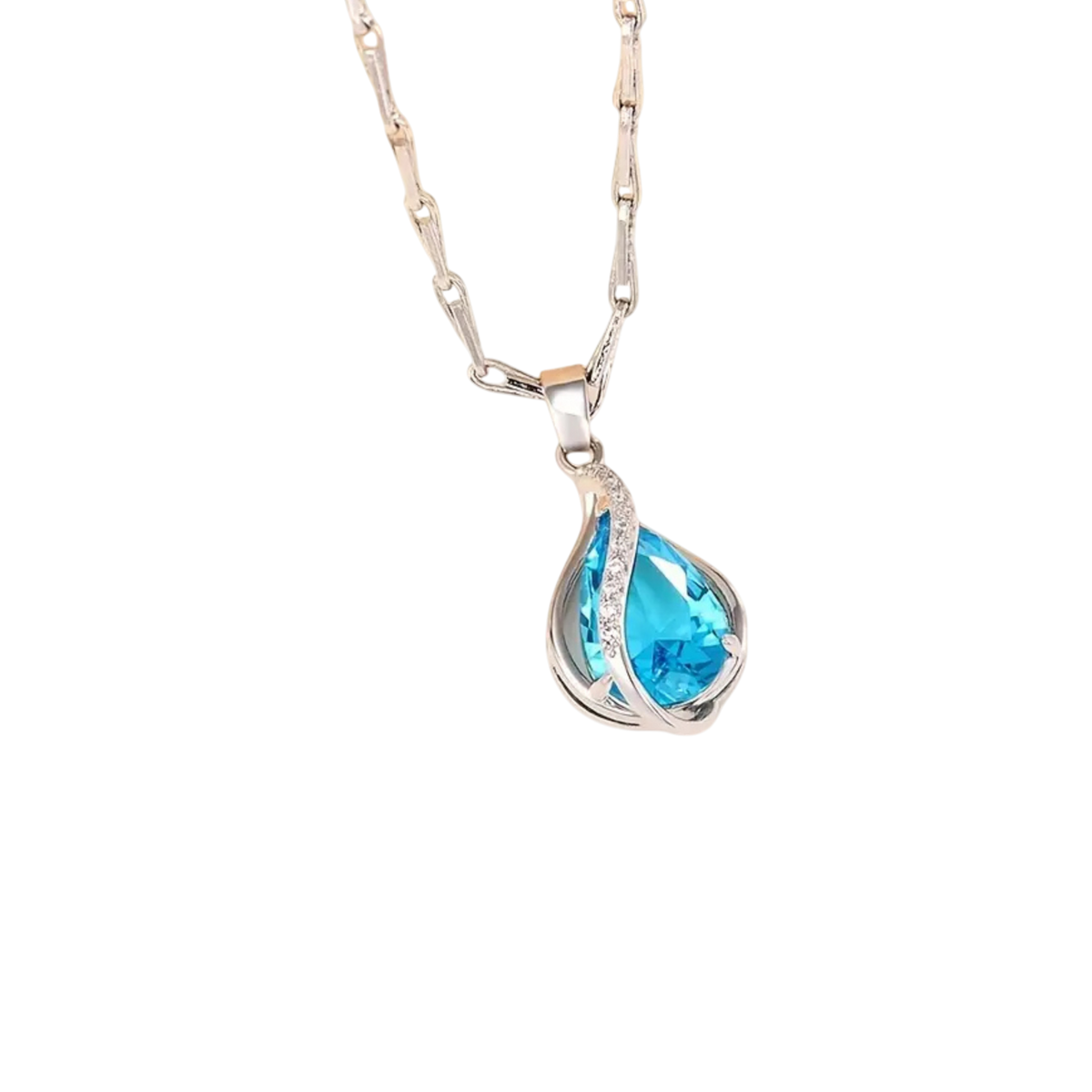 Marina Blue Teardrop Pendant Necklace