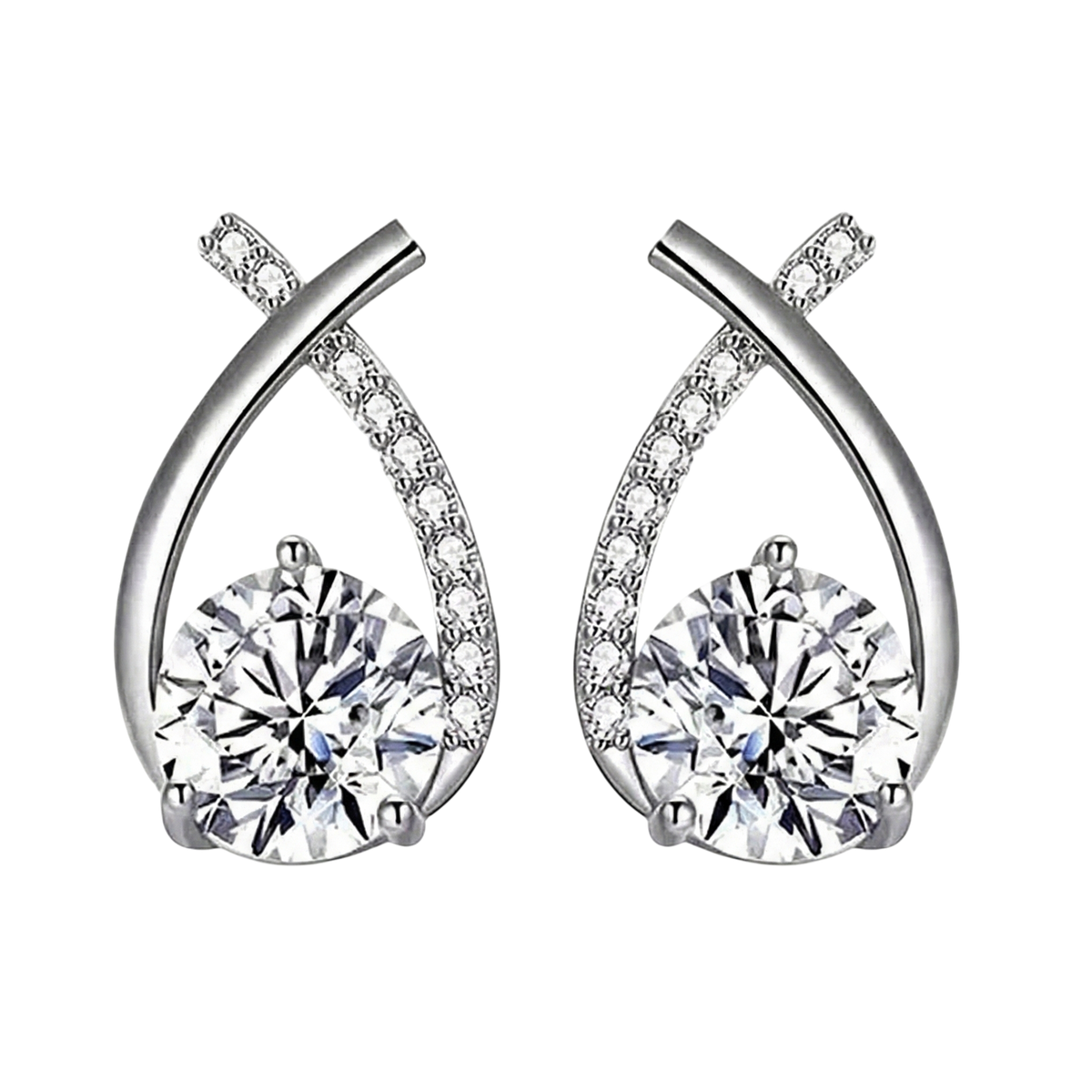 Celeste Sculpted Stone Stud Earrings