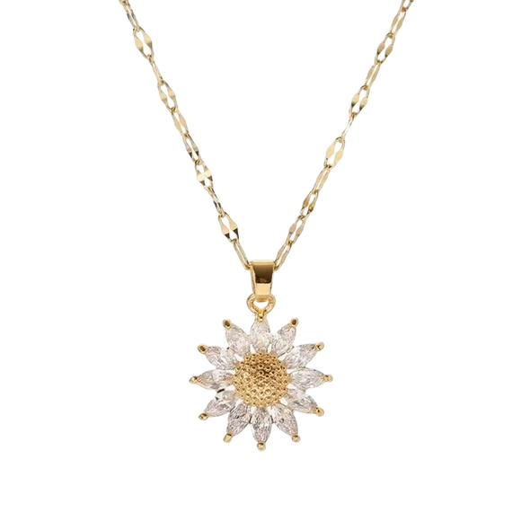 Aurelia Sunflower Pendant Necklace