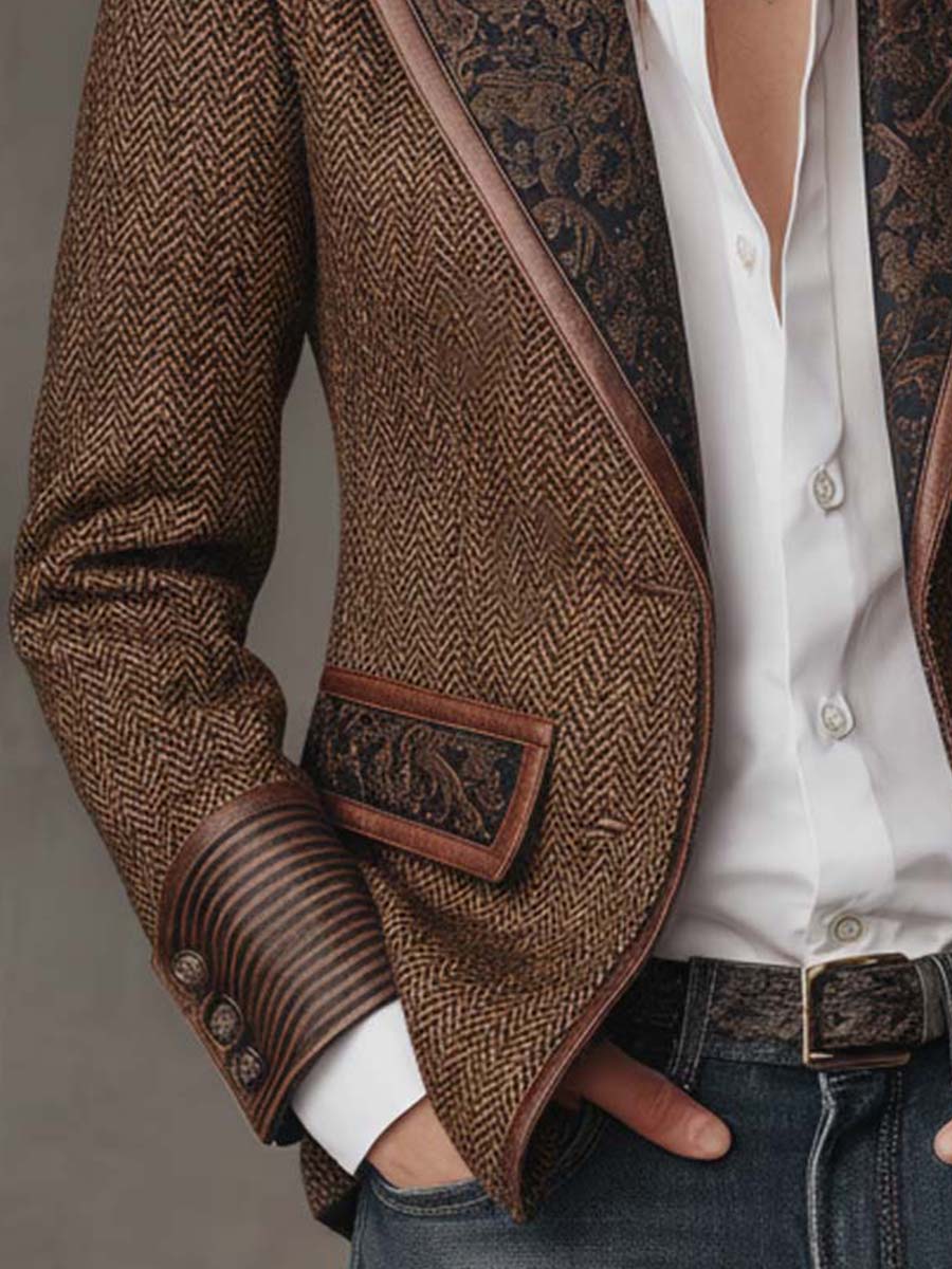 Margot Herringbone Paisley Blazer