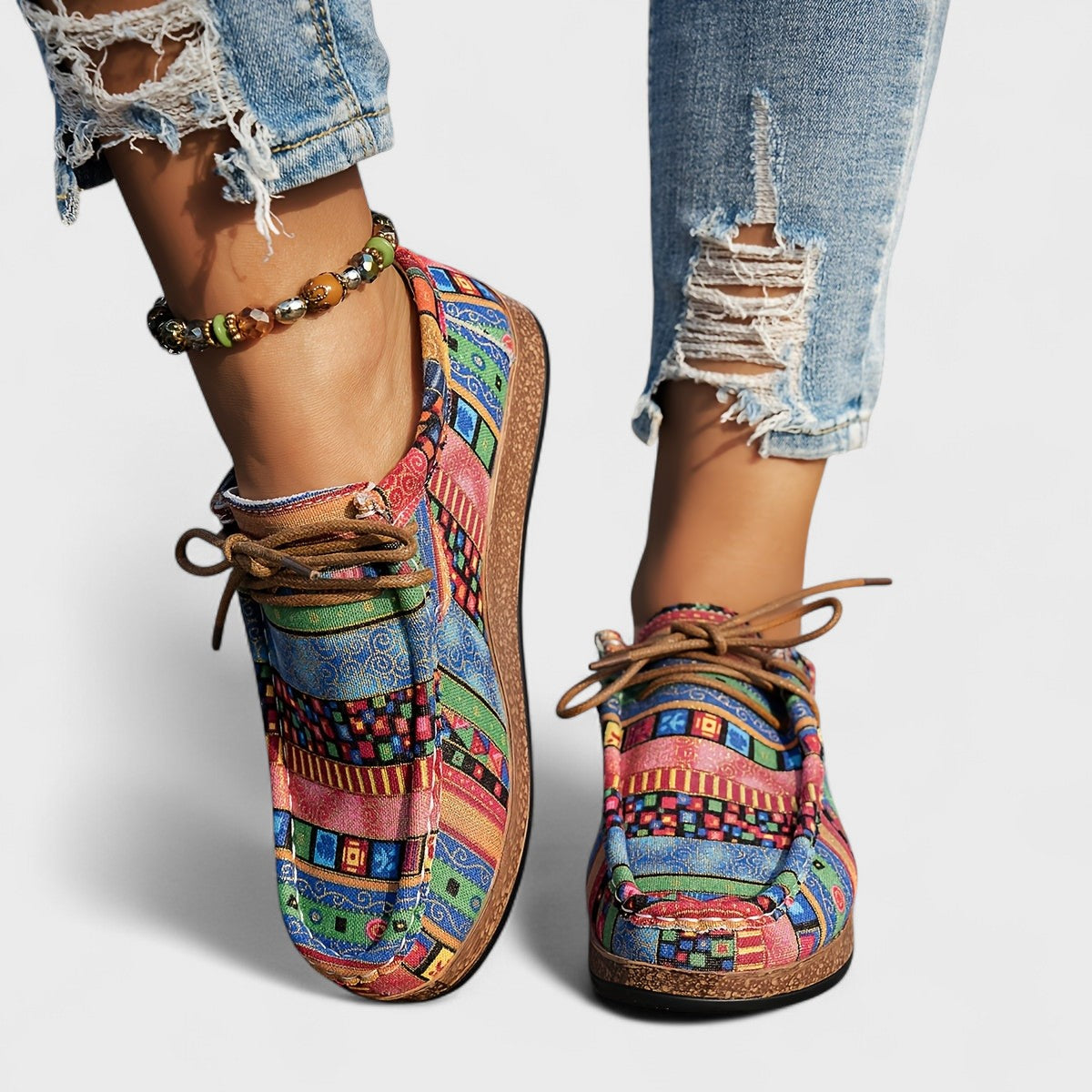 Amélie Orthopedic Boho Patchwork Sneakers