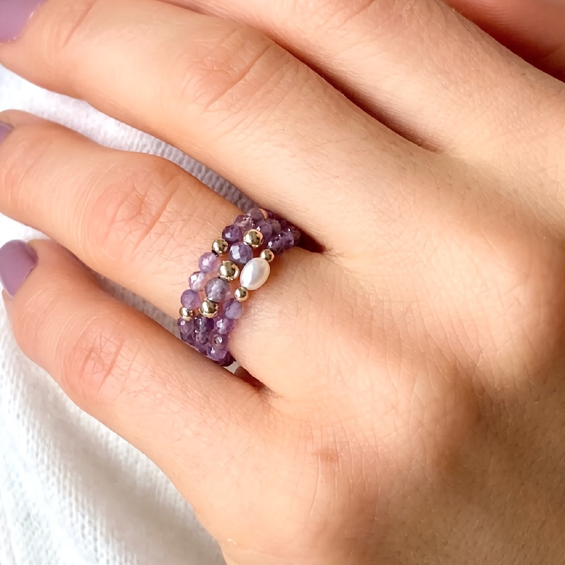 Sienna Three-Piece Beaded Ring Set
