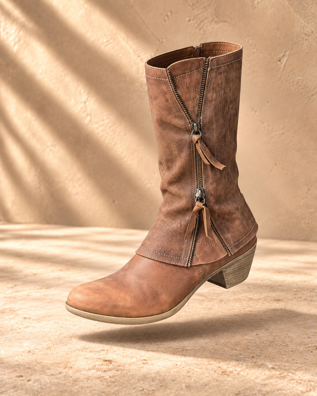 Amparo Leather Fall Boots - Brown