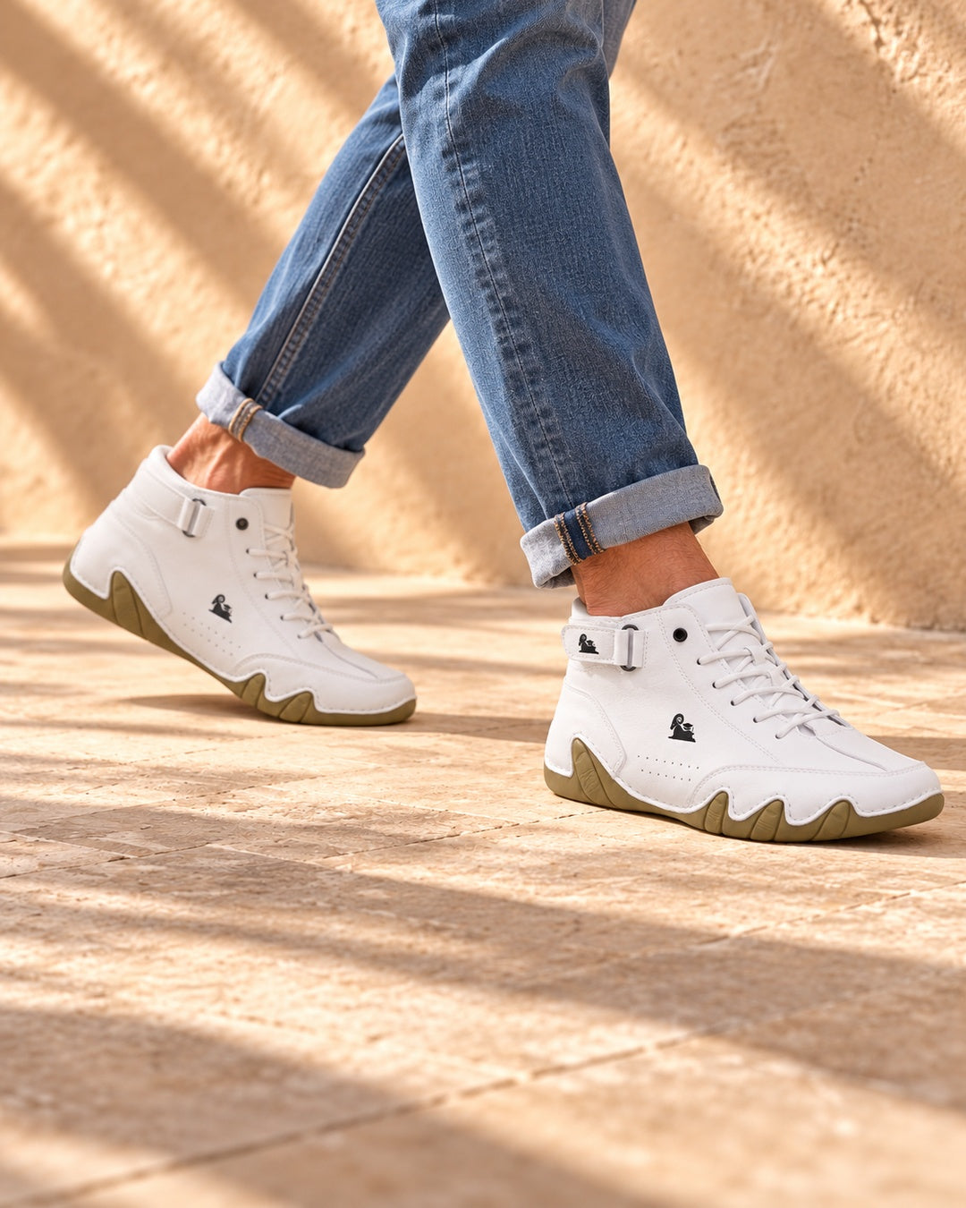 Arden Faux-Leather Lace-Up Ankle Boots - White