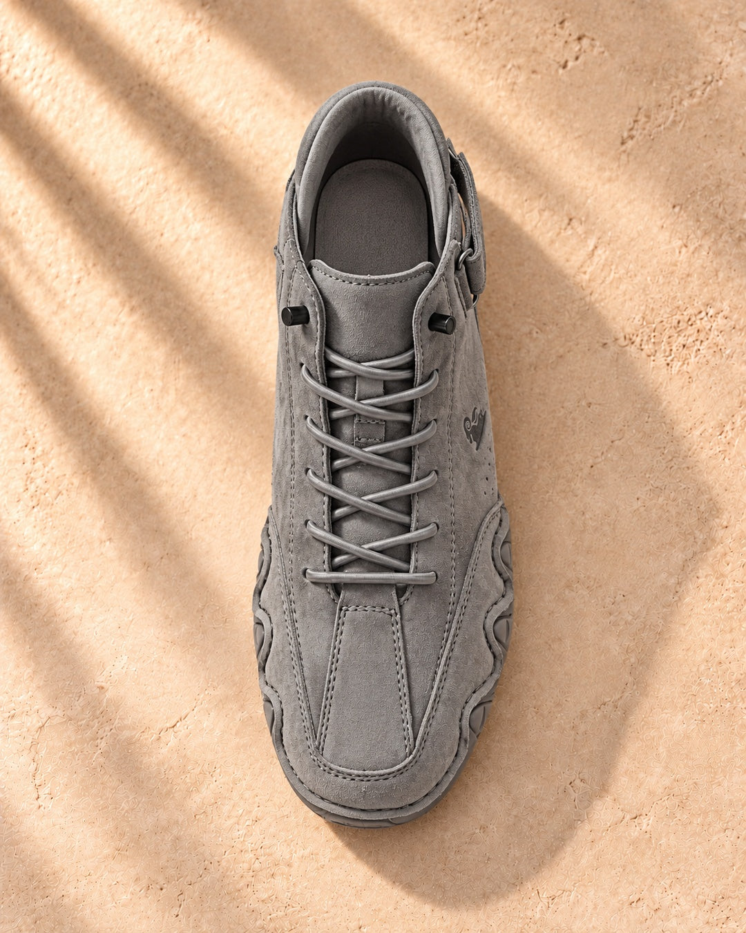 Arden Faux-Leather Lace-Up Ankle Boots - Gray