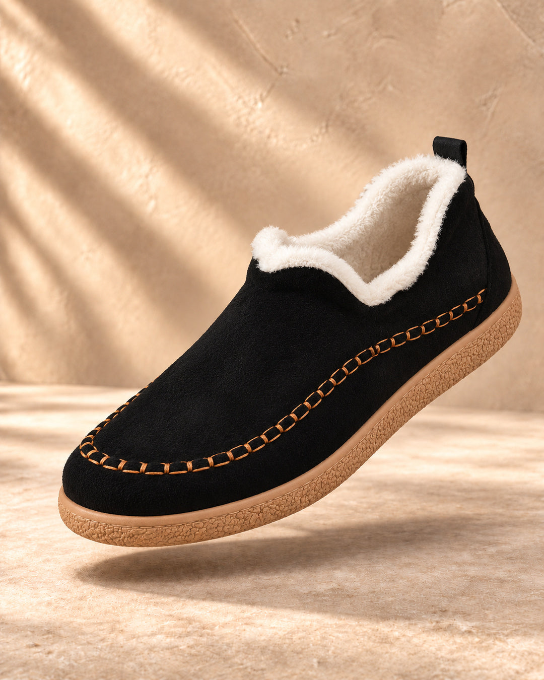 Annelise Plush-Lined Slip-On Ankle Boots - Black