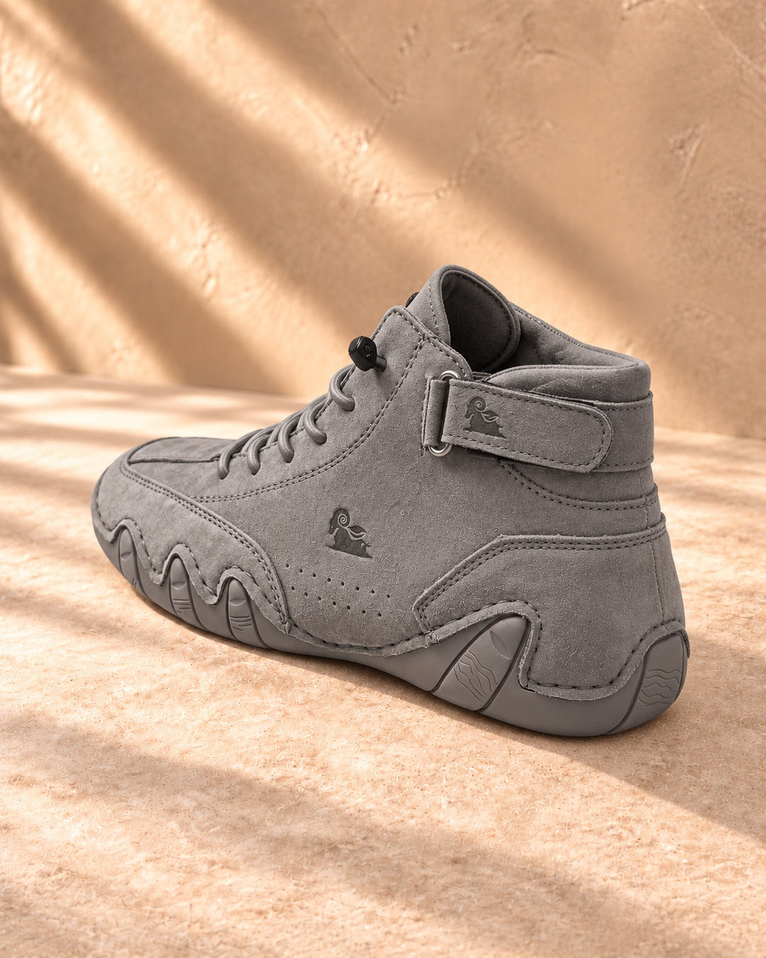Arden Faux-Leather Lace-Up Ankle Boots - Gray