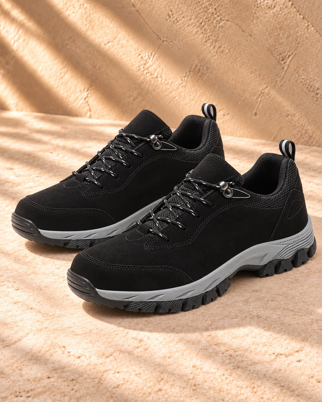 Rowan Lace-Up Outdoor Walking Shoes - Black