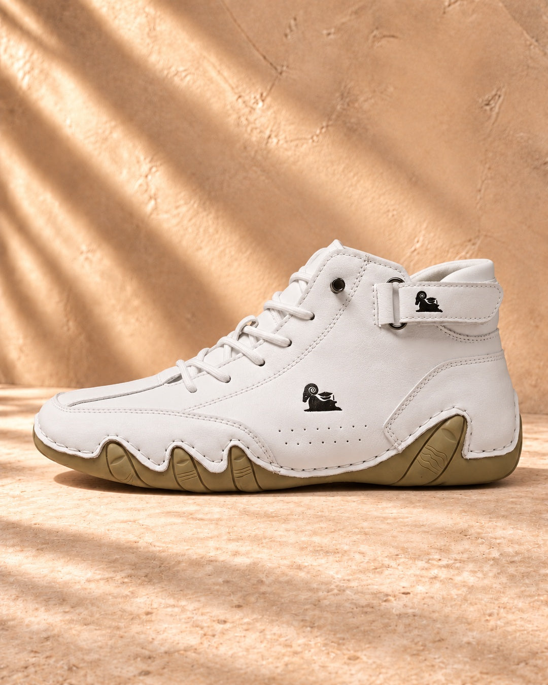 Arden Faux-Leather Lace-Up Ankle Boots - White