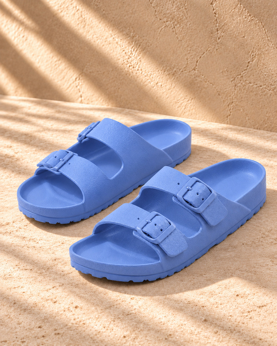 Bianca Double-Buckle EVA Sandals - Blue