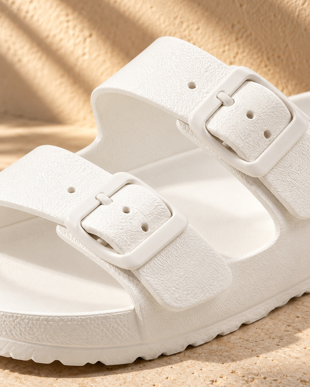 Bianca Double-Buckle EVA Sandals - White