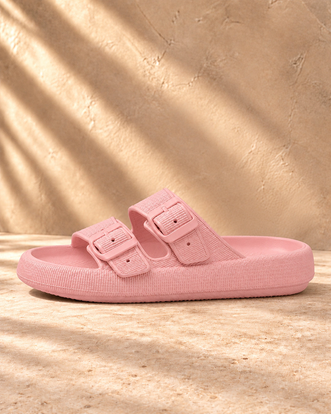 Lucille Cushioned Double-Buckle Sandals - Pink