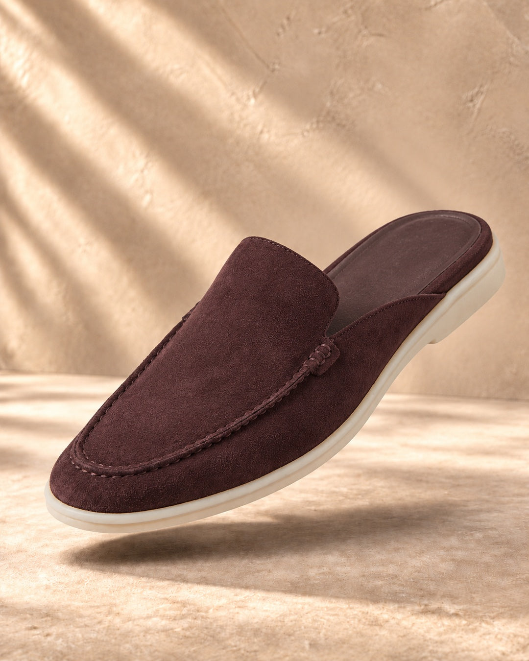 Emery Coffee Suede Mule Loafers - Coffee