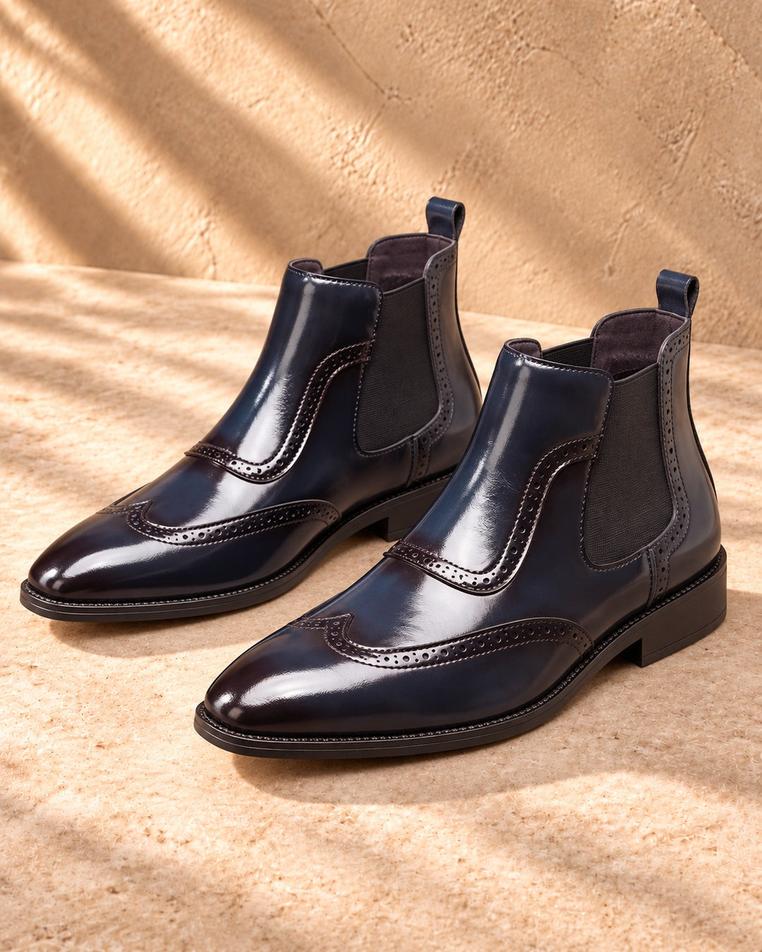 Jules Brogue Hidden-Lift Chelsea Boots - Blue