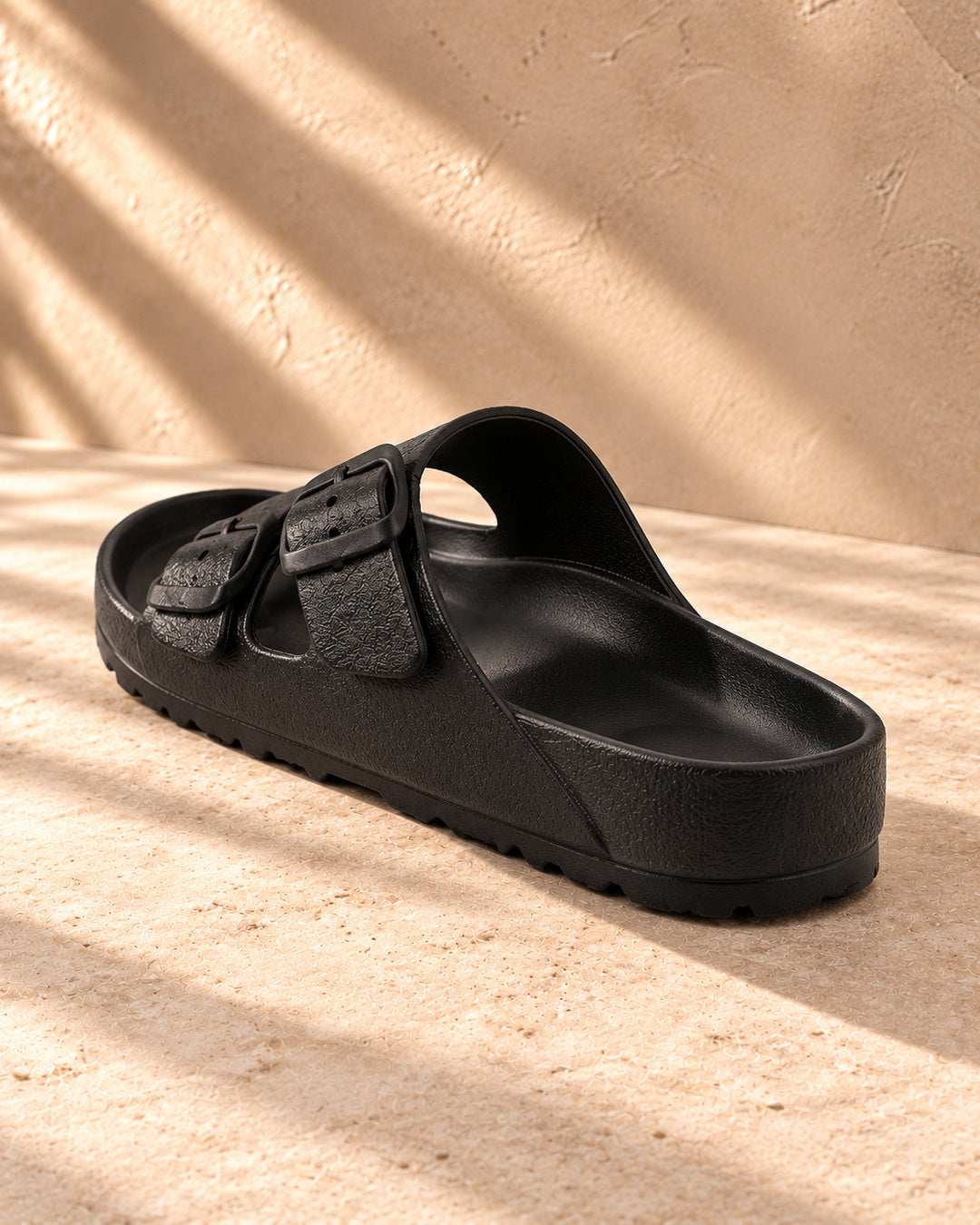 Bianca Double-Buckle EVA Sandals - Black