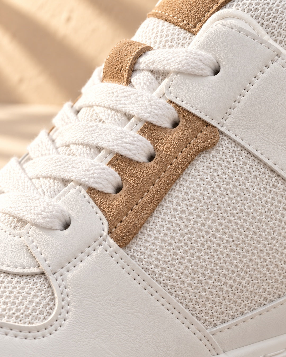 Emerson Mesh Hidden-Lift Sneakers - White