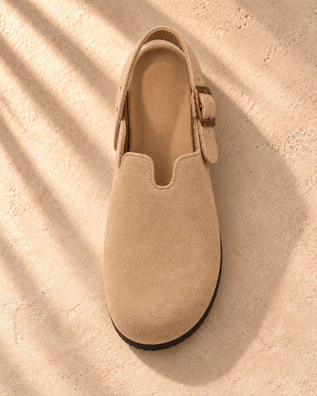 Sabina Suede Backstrap Clogs - Coffee