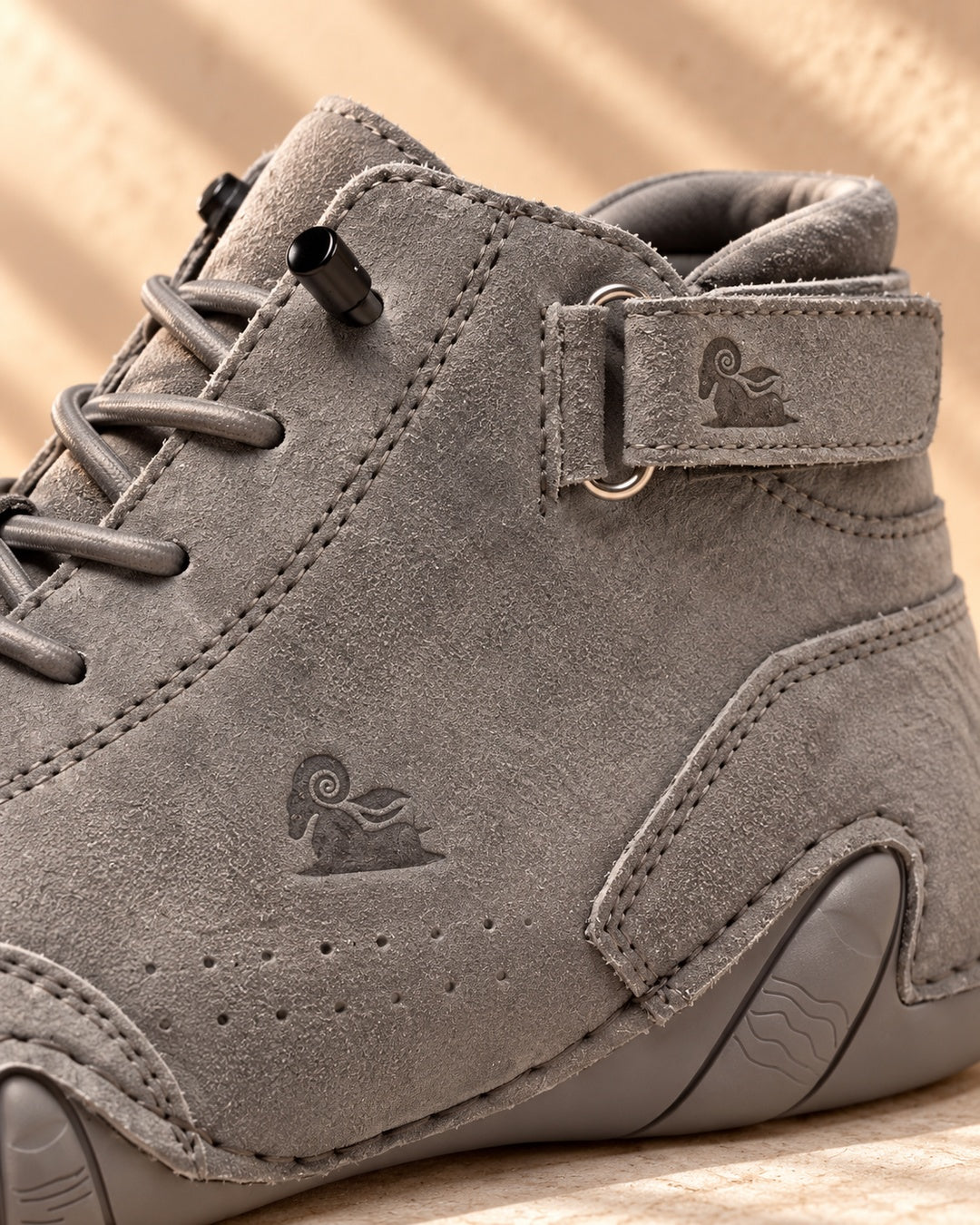 Arden Faux-Leather Lace-Up Ankle Boots - Gray