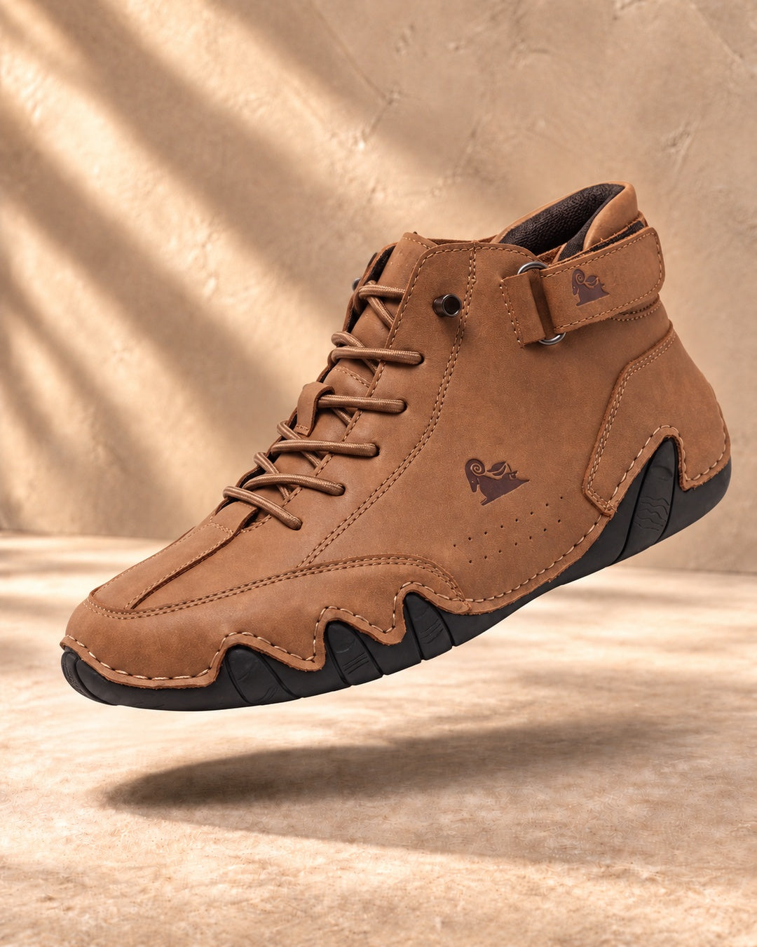 Arden Faux-Leather Lace-Up Ankle Boots - Brown