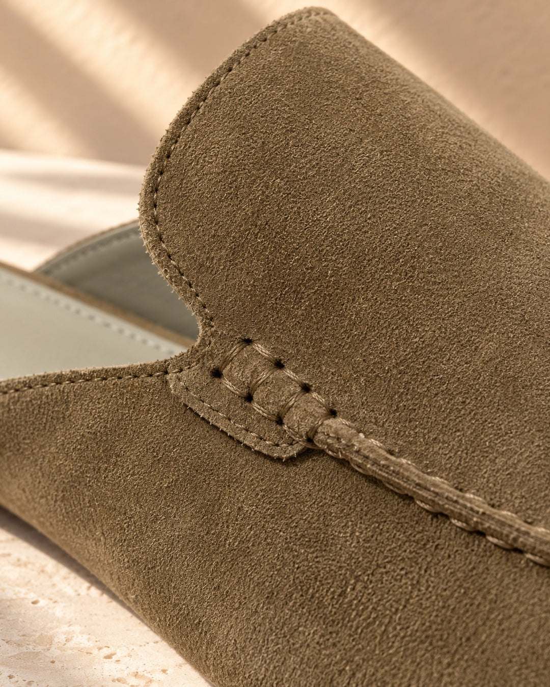 Blair Olive Suede Mule Loafers - Olive